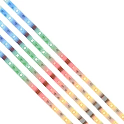 5x 1m LED Stripe RGB, avec changement de couleur, dimmable, télécommande infrarouge incluse