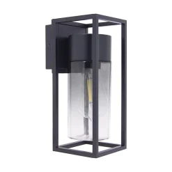 Xanlite - Applique murale filaire noire fumée contemporain IP44, culot E27, 40W max - APFE40WNMODF