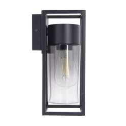Xanlite - Applique murale filaire noire fumée contemporain IP44, culot E27, 40W max - APFE40WNMODF