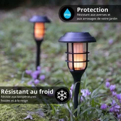 Xanlite - Balise Solaire 42cm IP44 - Effet flamme - SOBAFLAM