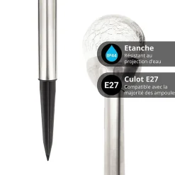 Xanlite - Balise solaire en verre RVB, IP44 - SORVB