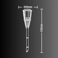 Xanlite - Balise solaire LED IP44 en bambou, effet flambeau, 74 cm, IP44 - SOBABAM