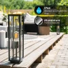 Xanlite - Borne filaire noire fumée contemporain IP44, culot E27, 40W max - LAME40WNMODF