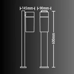 Xanlite - Borne filaire noire et bois IP44, culot E27, 40W max - BOFE40WNW