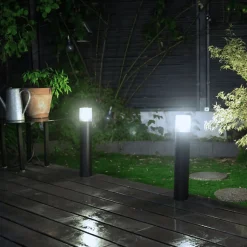 Xanlite - Borne filaire noire fumée IP44, culot E27, 40W max - BOFE40WNF