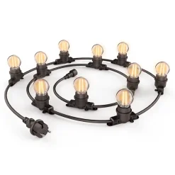 Xanlite - Guirlande Guinguette LED Noire, x10 Ampoules Vintage E27 Incluses, 5m Extensible, Conso 43W - GRL5230VBP45F