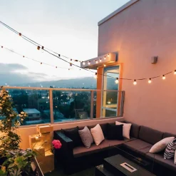 Xanlite - Guirlande Guinguette LED Noire, x10 Ampoules Vintage E27 Incluses, 5m Extensible, Conso 43W - GRL5230VBP45F