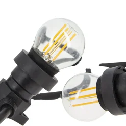 Xanlite - Guirlande Guinguette LED Noire, x10 Ampoules Vintage E27 Incluses, 5m Extensible, Conso 43W - GRL5230VBP45F