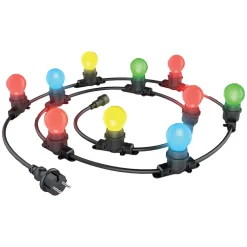 Xanlite - Guirlande Guinguette LED Noire, x10 Ampoules RVB E27 Incluses, 5m Extensible, Conso 12W - GRL5230VBP45RVBJR