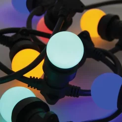 Xanlite - Guirlande Guinguette LED Noire, x10 Ampoules RVB E27 Incluses, 5m Extensible, Conso 12W - GRL5230VBP45RVBJR