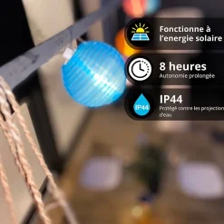 Xanlite - Guirlande LED Solaire, x8 Boules Multicolore, 5m - SOGRL8COLOR