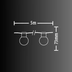 Xanlite - Guirlande Solaire Guinguette 5m IP44 - 8 Ampoules - RVB - GRL5GUINRVB