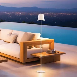 Xanlite - Lampadaire métal, 500 lumens, CCT & Dimmable, Rechargeable, 130cm, Blanc - LAM130BD