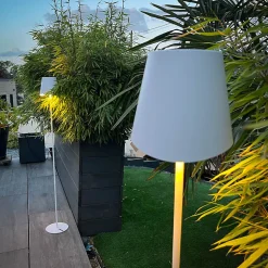 Xanlite - Lampadaire métal, 500 lumens, CCT & Dimmable, Rechargeable, 130cm, Blanc - LAM130BD