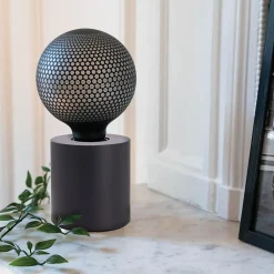 Xanlite - Lampe à poser cylindrique en métal noir , compatible culot E27, IP20, 60W puissance max - XDLAPCYCLOMN