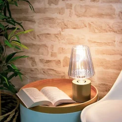 Xanlite - Lampe à poser cylindrique en métal couleur laiton, compatible culot E27, IP20, 60W puissance max - XDLAPCYCLOML