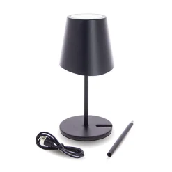 Xanlite - Lampe à poser LED IP44, 250 lumens, rechargeable USB-C, 38cm, CCT & Dimmable, Noir - LPM38ND