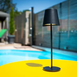 Xanlite - Lampe à poser LED IP44, 250 lumens, rechargeable USB-C, 38cm, CCT & Dimmable, Noir - LPM38ND