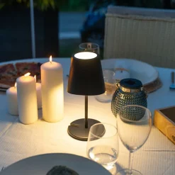 Xanlite - Lampe à poser LED IP44, 250 lumens, rechargeable USB-C, 38cm, CCT & Dimmable, Noir - LPM38ND