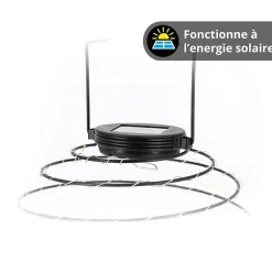 Xanlite - Lanterne Solaire Spirale IP44 - Métal - Noir - SOLASN
