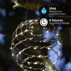 Xanlite - Lanterne Solaire Spirale IP44 - Métal - Noir - SOLASN