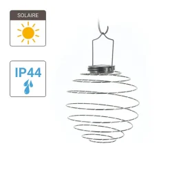 Xanlite - Lanterne Solaire Spirale IP44 - Métal - Noir - SOLASN