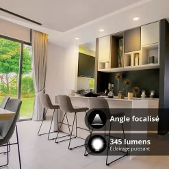 Xanlite - Lot 3 Spots GU10 conso. 4W eq. 50W 2700K Rond orientable Blanc IP20 - PACK3SP50RAB