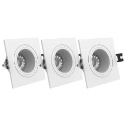 Xanlite - Lot 3 Spots GU10 50W 2700K Carré orientable Blanc IP20 - PACK3SP50CAB