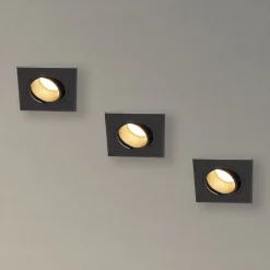 Xanlite - Lot 3 Spots GU10 50W 2700K Carré orientable Noir IP20 - PACK3SP50CAN