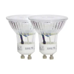 Xanlite - Lot de 2 ampoules LED spots au culot GU10, 5W cons. (50W eq.), lumière blanche neutre - PACK2VG50SCW
