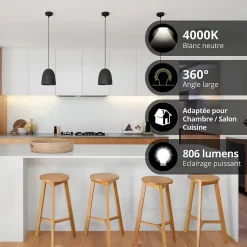 Xanlite - Lot de 2 ampoules Filament LED, culot E14, 806 Lumens, conso. 6,5W (eq. 60W) , 4000K, Blanc neutre - PACK2RFV806POCW