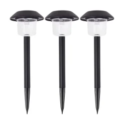 Xanlite - Lot de 3 balises solaires LED IP44 noir, RVB - PACK3SO1017B