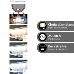 Xanlite - Pack de 8 spots LED intégrées CCT IP54 conso. 4W 345 lumens Blanc - PACK8SEL345BIPCCT