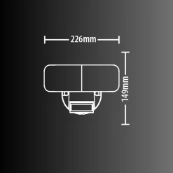 Xanlite - Projecteur 2 têtes noir à détecteur de mouvements orientable et désactivable, 2800 Lumens, Blanc froid - PR2T2800D