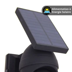 Xanlite - Projecteur Caméra factice solaire IP65, 250 lumens, détecteur de mouvement, Noir - PRSCAM250