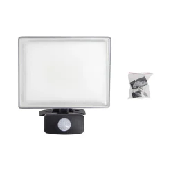 Xanlite - Projecteur mural noir LED IP44 avec détecteur de mouvement, 2600 Lumens, conso. 30 W, Blanc froid - PR30WMD