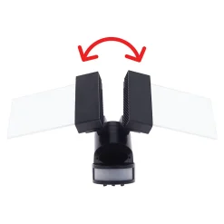 Xanlite - Projecteur mural PMMA 2 têtes 30W (2x15W), IP44, détecteur de mouvement, 2100 lumens, Blanc froid - PR30WM2TFLD