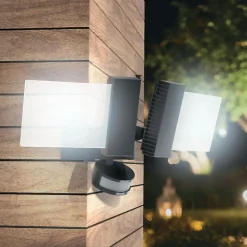 Xanlite - Projecteur mural PMMA 2 têtes 30W (2x15W), IP44, détecteur de mouvement, 2100 lumens, Blanc froid - PR30WM2TFLD