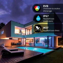 Xanlite - Rallonge de 2 Spots 12V RVB + Blanc IP67 Inox 304 - SPTE2RRGBW