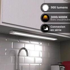 Xanlite - Réglette rotative filaire extensible - 55 cm - Blanc chaud/neutre - 900 lumens - RE60055ROCCT