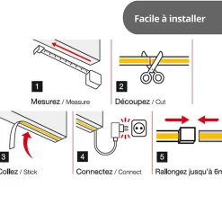 Xanlite - Ruban LED COB 3m RVB - Extensible 6m - éclairage continu multi-mode - LSBCOB3RVBEX
