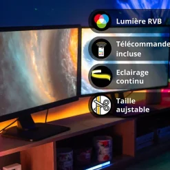 Xanlite - Ruban LED COB 3m RVB - Extensible 6m - éclairage continu multi-mode - LSBCOB3RVBEX