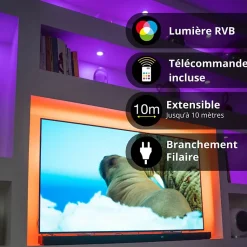 Xanlite - Ruban LED 5m RVB - Extensible 10m - LSBK5RVBEX