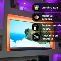 Xanlite - Ruban LED 3m RVB USB Synchronisation musicale - LSBK3RVBDUSB