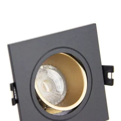 Xanlite - Spot GU10 50W 2700K Carré orientable Noir et or IP20 - SP50CANO