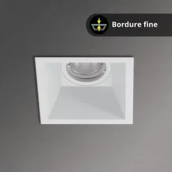 Xanlite - Spot GU10 50W 2700K Carré profond Blanc IP20 - SP50CPB