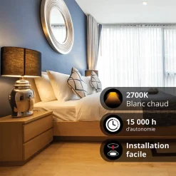 Xanlite - Spot GU10 50W 2700K Carré profond Blanc IP20 - SP50CPB