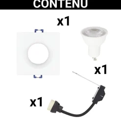 Xanlite - Spot GU10 50W 4000K Carré Blanc IP44 - SP50CIP44BCW