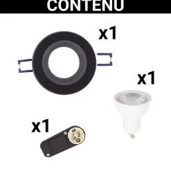 Xanlite - Spot GU10 50W 4000K Rond Noir IP44 - SP50RIP44NCW