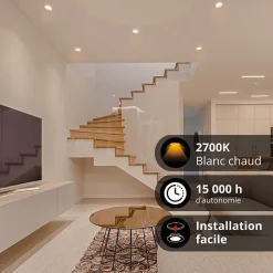 Xanlite - Spot GU10 50W 2700K Rond profond Blanc IP20 - SP50RPB